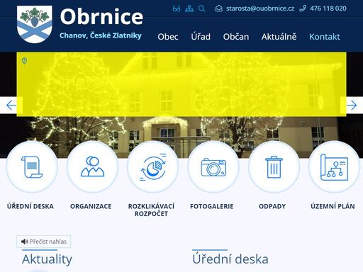 oficiální stránky obce obrnice