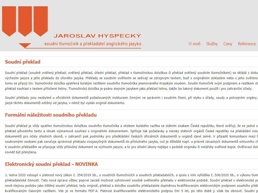 soudní tlumočník a překladatel jaroslav hyspecký, soudní překlady a tlumočení, překladatelská činnost a tlumočení