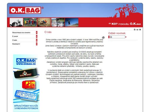 okbag, cyklistika, zima, batohy, tašky, zakázková výroba, floorball, x-type, pláště debica, duše