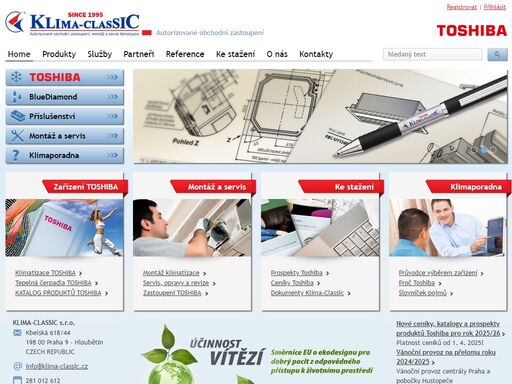klima-classic - klimatizace toshiba - autorizované obchodní zastoupení, montáž a servis klimatizace