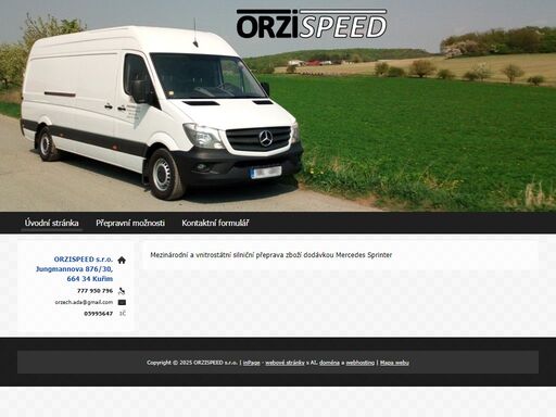 stránky dopravní společnosti orzispeed s.r.o.