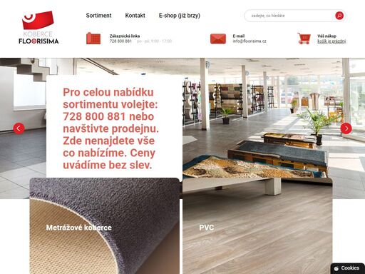 oblékneme váš domov do nových barev. nabízíme metrážové a kusové koberce, pvc, běhouny, rohožky, lepidla, lišty a další doplňky. přijdťe nás navštívit.
