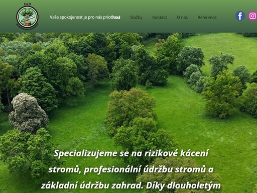 specializujeme
se na rizikové kácení stromů, profesionální údržbu
stromů a základní údržbu zahrad. díky dlouholetým zkušenostem, moderním technologiím a důrazu na
bezpečnost jsme schopni efektivně a šetrně řešit i ty nejnáročnější situace.?