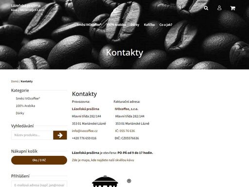 kontakty, lázeňská pražírna