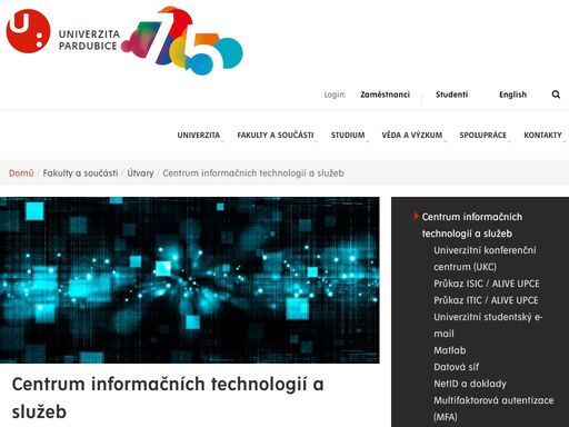 centrum informačních technologií a služeb univerzity pardubice (cits) zajišťuje správu internetové domény upce.cz, zastřešuje vše kolem služeb spojených s informatikou, univerzitní konferenční centrum (ukc) a také univerzitní knihovnu.
