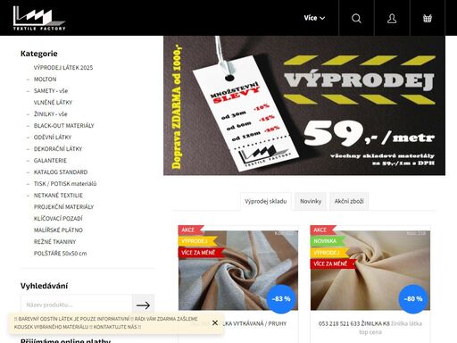 více než 5000 dekoračních látek skladem ? šicí dílna, vzorkovna, výdejní místo praha 6