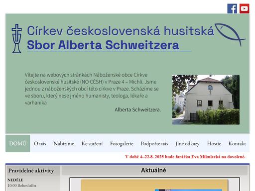 jsme církev československá husitská sídlící na praze 4 - michli.