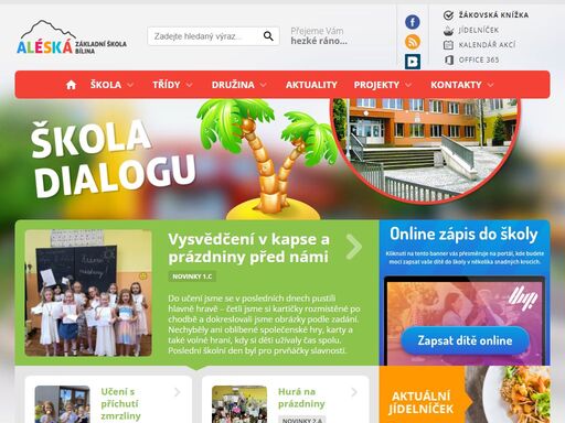 webové informační stránky základní školy aléská v bílině. informace o škole, třídách, školní jídelně, družině nebo hřišti.