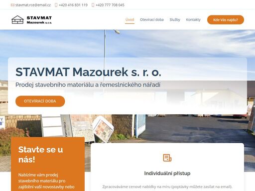 nabízíme vám prodej stavebního materiálu pro zajištění vaší novostavby nebo rekonstrukce. máme širokou nabídku nejen materiálů, ale také nářadí pro řemeslníky.