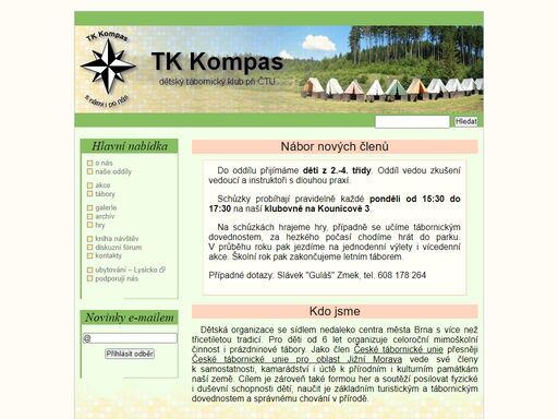 brněnský dětský tábornický klub kompas při čtu