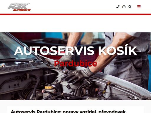 autoservis pardubice, provádíme opravy vozidel, provozujeme pneuservis pardubice. autoservis kosík