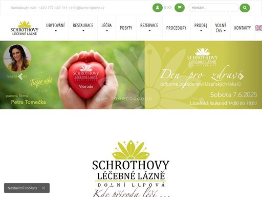 schrothovy léčebné lázně v dolní lipové jsou malebným místem na rozhraní hrubého jeseníku a rychlebských hor, v samotném centru oblíbené turistické oblasti. tradiční lázeňská léčebně rehabilitační péče dnes již moderního lázeňského zařízení je zachována. je založena na využití přírodních léčivých klimatických podmínek, unikátních lipovských bylinných směsí v kombinaci s klasickými a nejmodernějšími léčebnými a rehabilitačními metodami. je zaměřena převážně na léčbu neinfekčních kožních chorob (především lupenky), nemocí z poruch výměny látkové a nemocí dýchacího ústrojí.