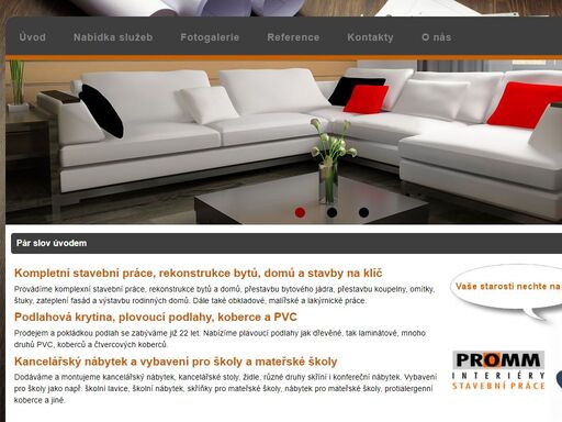 stavební práce, rekontrukce bytů, interiéry na klíč