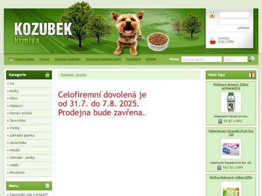 internetový obchod s krmivy pro zvířectvo