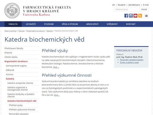 katedra biochemických věd