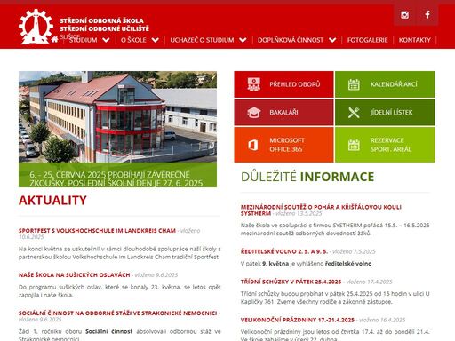 naše škola nabízí široké spektrum studijních oborů s maturitou a učebních oborů s výučním listem. absolventky a absolventi učebních oborů mohou pokračovat ve studiu formou dvouletého nástavbového studia zakončeného maturitní zkouškou. poskytujeme možnost ubytování hotelového typu a kvalitní školní stravování. k dispozici je nový moderní sportovní areál či nově vybudované školicí středisko. naše škola provozuje rovněž autoškolu a učňovské kadeřnictví, pořádá školení profesní způsobilosti řidičů, zajišťuje mytí a opravy vozidel i mnohé další doplňkové činnosti.