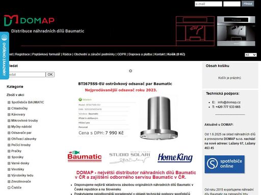 domap servis a distribuce náhradních dílů baumatic, domap spare parts baumatic