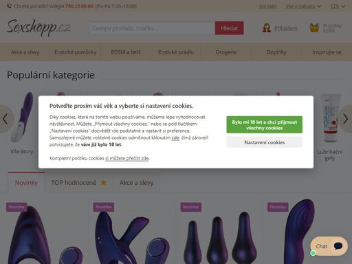 rychlý a diskrétní sexshop. erotické pomůcky za skvělé ceny, velký výběr vibrátorů, sady pomůcek, erotické prádlo. 98% zákazníků spokojeno.