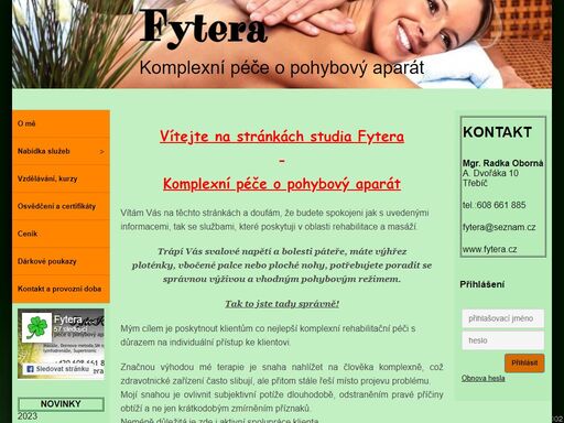 fytera -  komplexní peče o pohybový aparát