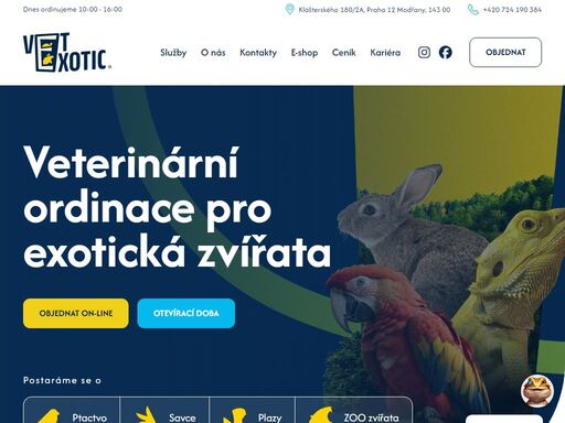 vetexotic.cz vetexotic,eu franco, veterina exoty, exo vet, ptaci veterinar, plazi veterinar, veterina exoty jsme vetexotic, specializovaná veterinární ordinace v praze zaměřená na poskytování zdravotní péče pro exotická zvířata. klademe důraz na individuální přístup ke každému pacientovi.