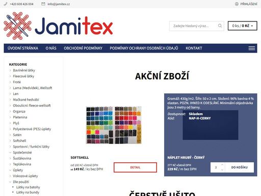 jsme spolehlivý dodavatel širokého sortimentu látek pro jednotlivce i firmy. nabízíme velké množství materiálů, barev i vzorů.