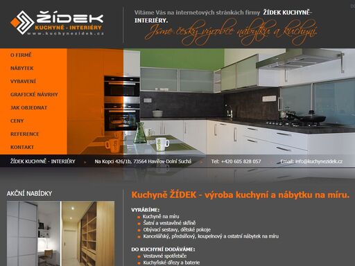 vyrábíme kuchyně na míru, vestavěné skříně a nábytek na míru. židek kuchyně - interiery, havířov.