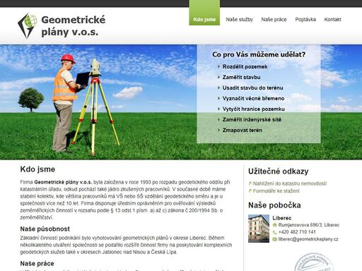 nabízíme komplení zeměměřičské služby především v okresech liberec, jablonec n.n., česká lípa, semily. 
