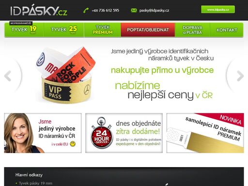 největší prodejce identifikační pásek a identifikačních náramků. identifikační náramky, identifikační pásky, možnost potisku.
