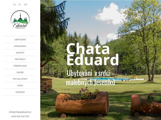 ubytování, chata eduard, jeseníky chata eduard to je příjemné ubytování v strdci jeseníků. pociťte harmonii s přírodou a zarezervujte si vás pobyt právě teď.