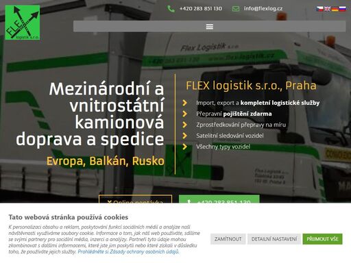 mezinárodní a vnitrostátní kamionová doprava a spedice, která je spolehlivá. zvolte flex logistik s.r.o., praha-ďáblice a nebudete litovat!