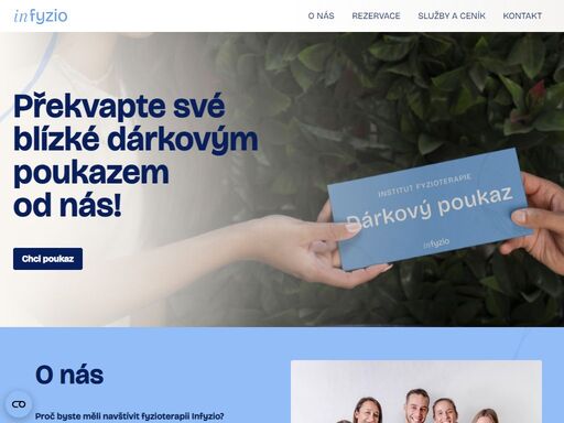 infyzio webová stránka, služby fyzioterapie