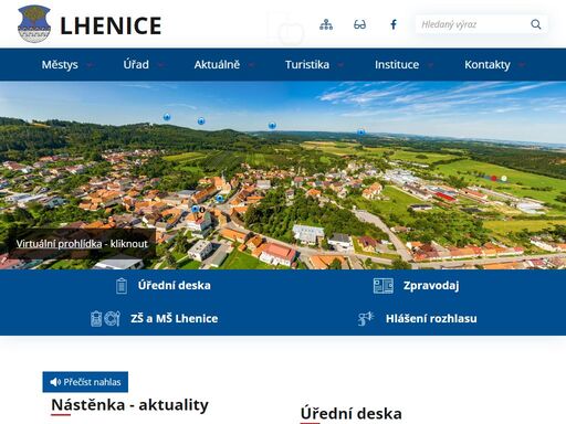 oficiální stránky městysu lhenice