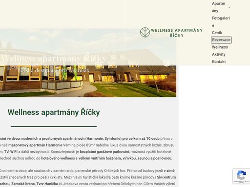 wellness apartmány říčky nabízí dva moderní apartmány se zbrusu novými kuchyňkami pro celkem až 10 osob přímo v budově wellness hotelu říčky. apartmán harmonie vám na ploše 85m2 nabídne luxus dvou samostatných ložnic.