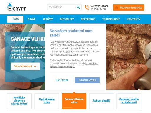 specializujeme se na návrhy a vlastní realizaci sanací vlhkého zdiva a hydroizolačních prací 
