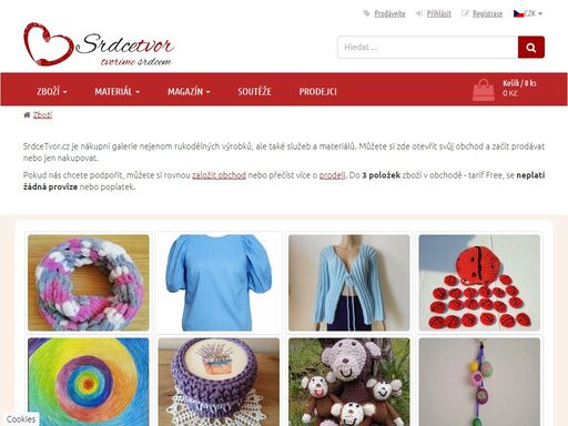 je nákupní galerie nejenom rukodělných výrobků, ale také služeb a materiálů. můžete si zde otevřít svůj obchod a začít prodávat nebo jen nakupovat.