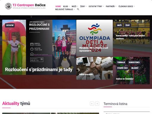 oficiální stránky florbalového klubu dačice