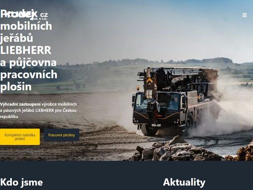 prodej mobilních jeřábů liebherr a půjčovna pracovních plošin. výhradní zastoupení výrobce jeřábů liebherr pro českou republiku.