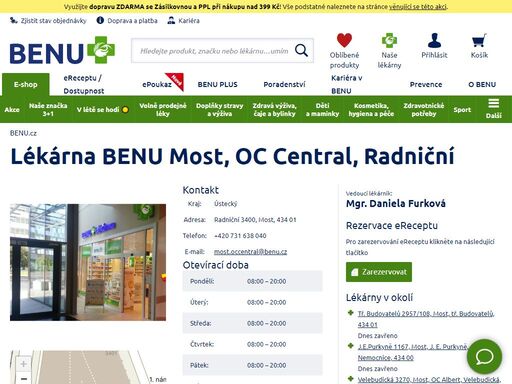 ?prodloužená otevírací doba a bezbariérový přístup. rozšířený sortiment dermokosmetiky, dětského sortimentu, geriatrické péče, speciální výživy a péče o zuby.?