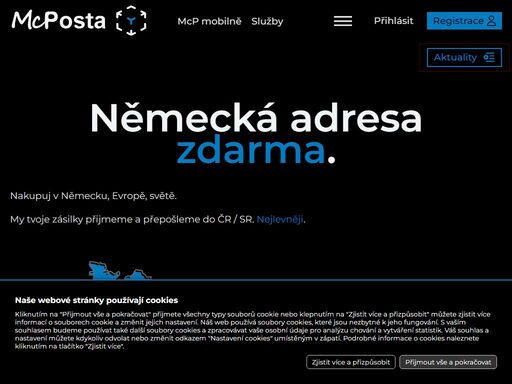 doprava z německa. doručovací adresa v německu zdarma.
