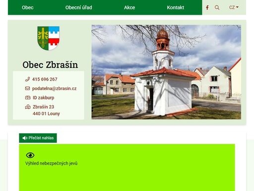 oficiální stránky obce zbrašín