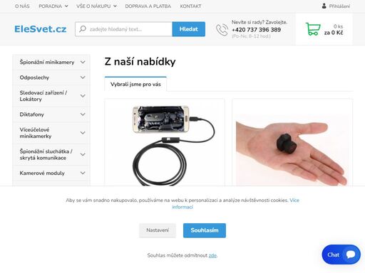 elesvet.cz - minikamery, bezpečnostní kamery