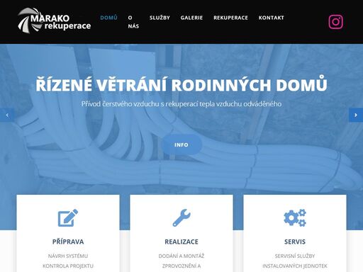 rekuperace rodiných domů - řízené větrání rodinných domůpřívod čerstvého vzduchu s rekuperací tepla vzduchu odváděného infostálý přísun čerstvého vzduchu ... s úsporou energiestálým přívodem nového vzduchu je zabezpečena nízká hladina co2 cirkulující vzduch zabraňuje rozvinu patogenů info příprava návrh systémukontrola projektu info - příprava realizace dodání a montážzprovoznění a zarelulování info - realizace servis servisní služby instalovaných jednotek info - servis naše mise zdravé a čisté vnitřní prostředí zlepšete podmínky v prostředí, kde trávíte nejvíce časurekuperační jednotky zajišťují pravidelnou výměnu vzduchu a využívají tepelnou energii odváděného znečištěného vzduchu pro ohřev čerstvého, filtrovaného vzduchu. kvalitní filtr zabraňuje průchodu bakteriím, pylu a částicím prachu.celkově zlepšuje kvalitu vzduchu, ve kterém člověk uvnitř domácnosti žije, bez nutnosti každodenního manuálního větrání a to ve všech ročních obdobích s čím můžeme pomoct? vše začíná správným návrhem a dobrou přípravou ať už za účelem návrhu správného řízeného větrání nebo kontroly, či konzultace řešení navrženého projektantem – je důležité systému rozumět, aby vám mohl přinést to nejlepší, co nabízí – zdravé a čisté vnitřní prostředí – ozvěte se a můžeme návrh zkonzultovat. záleží nám na dobře a čistě odvedené práci a zprovoznění systému, který je pro domácnost přínosem. prováděné práce jsou naší vizitkou a to nejen v dobře fungujícím systému, ale i čisté montáži a koordinaci s ostatními profesemi, které následují po montáži. více informací realizováno naše zkušenosti podívejte se s čím vám můžeme pomoci. níže jsou bližší informace k jednotlivým službám, ať už v přípravné fázi či realizační návrh projektu rekuperace více informací rekuperace pro novostavby více informací rekuperace pro starší domy více informací home is where you can breathe pár hodin a můžete mít systém, který bude úsporně větrat za vás v případě dotačních titulů vám pomůžeme s vyhotovením podkladů 70 + jednotek ročně 100 k+ metrů potrubí 200 +hotových projektů kontaktní informace marek kopl+420 776 006 152 marako rekuperace o nás marako rekuperace při realizaci si dáváme záležet na čistotě provedení a přemýšlíme nad nejvhodnějším způsobem montáže, aby nedocházelo ke kolizím s ostatními rozvody, a taktéž nedocházelo k porušení funkčních systémů (tepelně-izolačních či zvukově-izolačních vrstev) marek kopl technický ředitel ondřej zdráhal technik martin kovalčík technik petr dvořák technik větrání nefunkční způsob větrání jak poznáte, že jste dostatečně vyvětrali? větráte intenzivně, ale krátce? nebo dlouho přes ventilačku? v zimě okna raději moc neotvíráte?zateplili jste dům, ale na odvětrání vlhkosti jste už nemysleli?