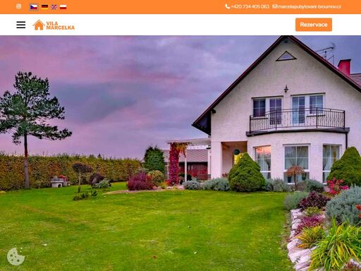 vila marcelka nabízí útulné ubytování v broumově, nedaleko adršpašských skal a kláštera broumov. perfektní zázemí pro relaxaci i objevování přírodních krás.