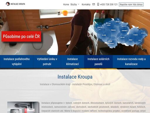 voda, topení, plyn, klimatizace - instalace, servis, opravy. instalace kroupa - instalatér prostějov, olomoucký kraj.