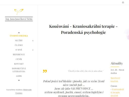 koučink je moderní technika pro objevování vlastního potenciálu a posouvání vlastních hranic. poradenství slouží především jako forma konzultace k tíživým osobním situacím, které je potřeba v sobě vyřešit a prožít tak vyrovnaný a citově bohatý život.