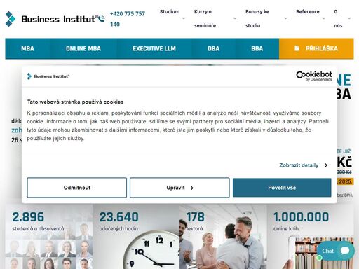 prestižní studium mba v kombinované formě a mba 100% online. manažerské programy mba, bba, dba a llm v českém i anglickém jazyce. business institut už od roku 2009.