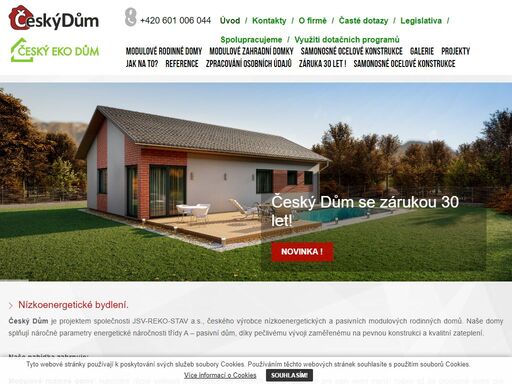 jsv-reko-stav a.s. . nabízí rodinné domy k bydlení a domy k rekreaci modulového systému a mobilní nízkoenergetické domy pod značkou český dům. modulový systém splňuje energetickou náročnost.