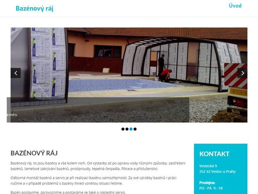 prodej, servis a montáž bazénů a jejich doplňků