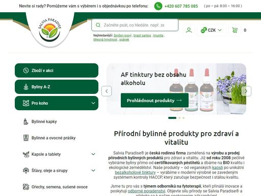 salvia paradise® – česká rodinná firma s tradicí od roku 2008. vyrábíme bylinné produkty z certifikovaných bio surovin, se zaměřením na ekologii a kontrolu kvality haccp.