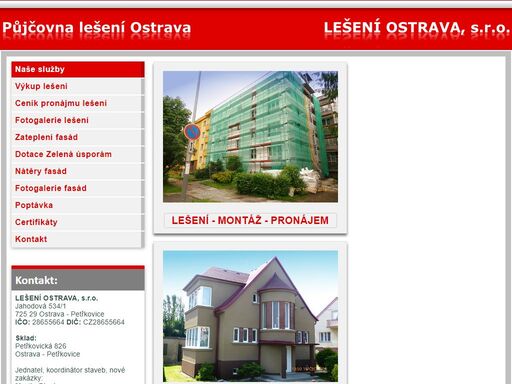 půjčovna fasádního rámového lešení mj uni 70. montáž,demontáž,pronájem lešení v regionech ostrava,karviná,hlučín,bohumín,havířov,opava,frýdek-místek...ostrava,karviná,hlučín,bohumín,havířov,opava,frýdek-místek a okolí